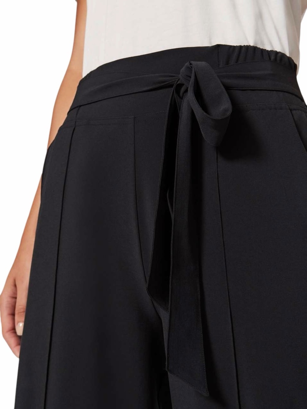 Lululemon Noir Pant Black Swift High-Rise Wide-Leg Trouser w/Tie Belt Sz 10 - Picture 13 of 16